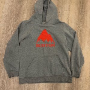 Burton Long Sleeve Sweatshirt Hoodie Pullover Womens Size XL Gray Red Logo